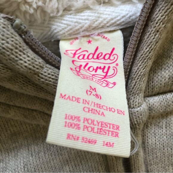 Faded Glory Girls’ Hoody Sherpa Sweater Zip Size M - Picture 6 of 7